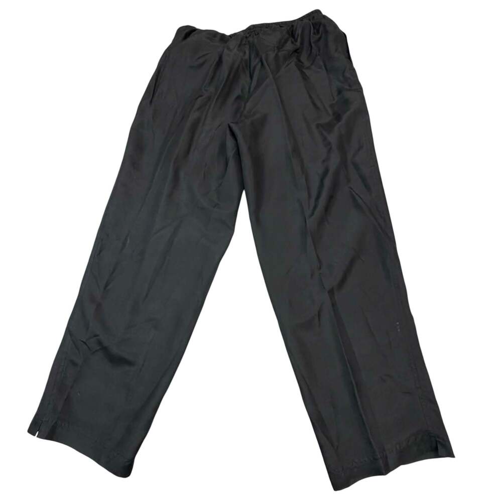 Mureli 100% Silk Black Pull-On Lounge Pants